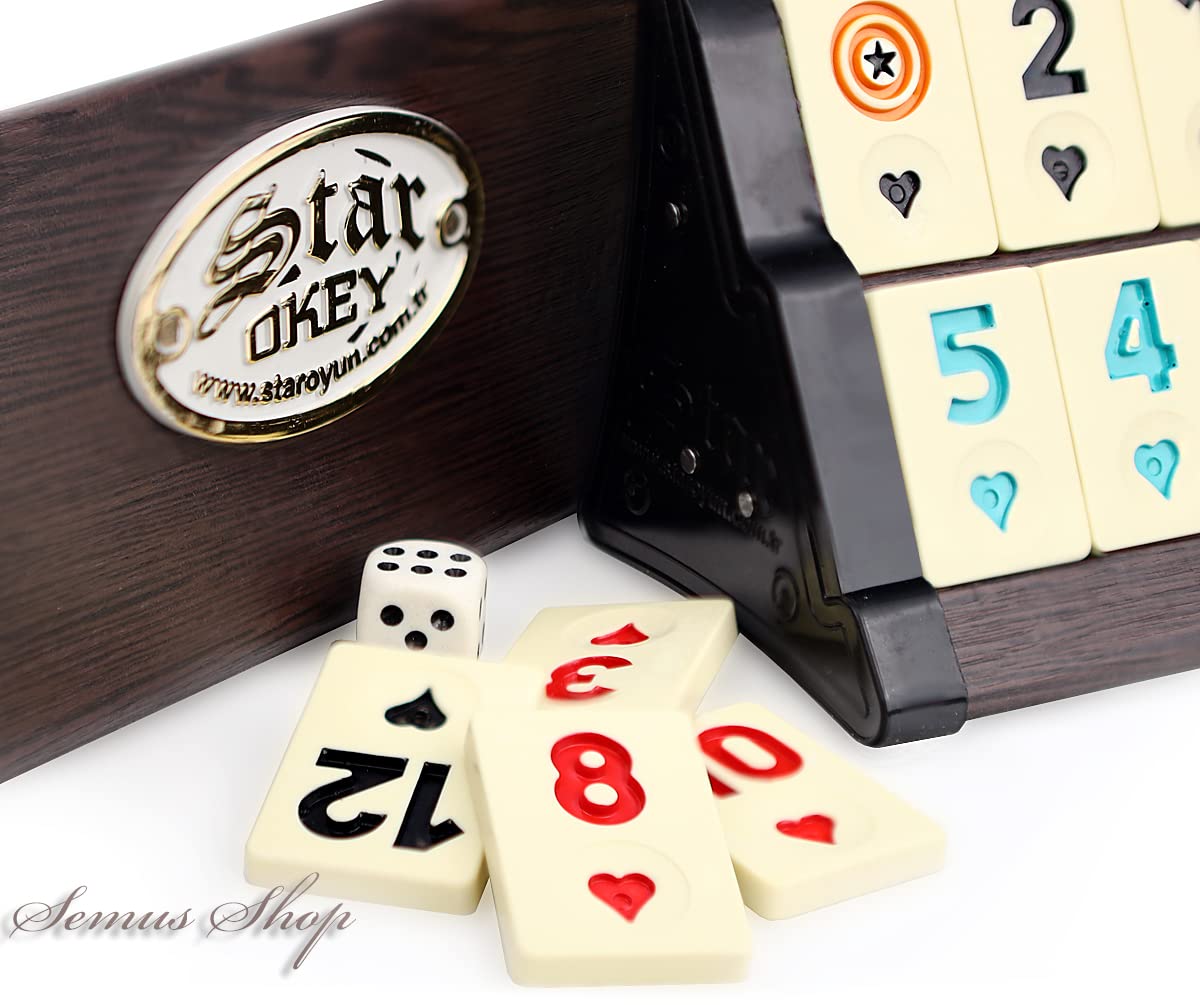 Star V.I.P Juego de Rummy de Madera compacta con Piedras de melamina Rummy
