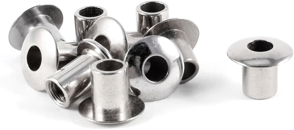 10 Pcs Nuts 0.3" Dia Thread Silver Tone Metal Screws for Panel Nuts Mechanical Industry