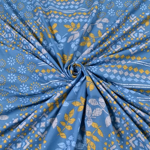 Image of Huesland by Ahmedabad Cotton 144 TC Cotton Elastic Fitted Bedsheet for Double Bed with 2 Pillow Covers | 60 x 78 inches