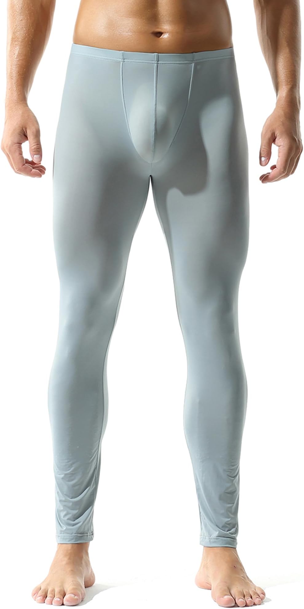 Men's Sexy Underwear Bottoms Low Rise Leggings Pants Mesh Long Trousers