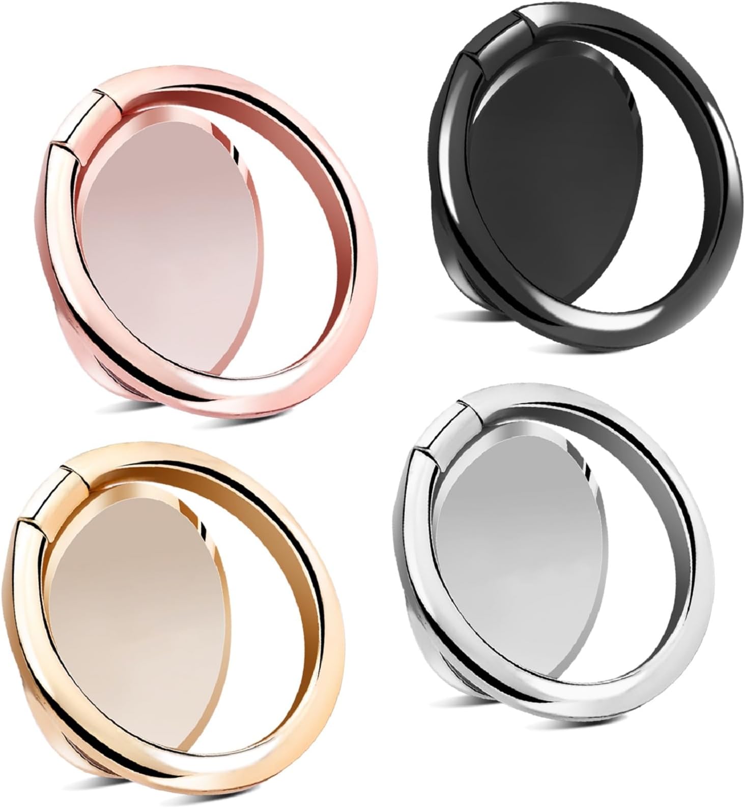 Finger Ring Stand, Pack of 4 Universal Thin 360 Degree Rotation Phone Rings, Cell Phone Ring Holder Stand, Compatible with All iPhone & Android Smartphones