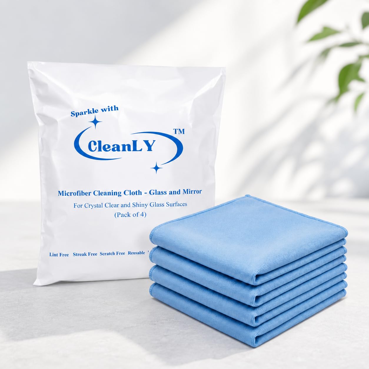 Microfiber Glass and Mirror Cleaning Cloth, 40 × 40 cm, Pack of 4 | 300 GSM, Lint-Free, Streak and Scratch-free, Crystal clear surfaces, For Glass Windows, electronics, Screens and Crockery-image-36