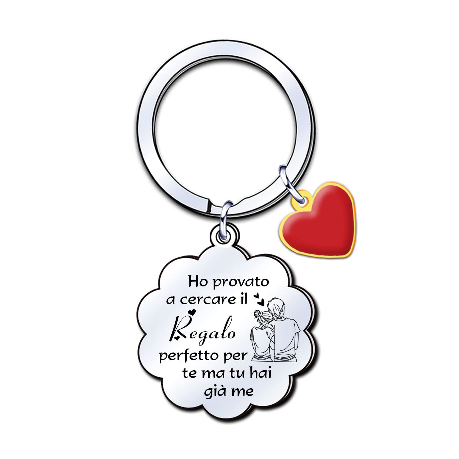 LUODAN Regalo San Valentino Portachiavi idee Regalo per Anniversario Portachiavi Coppia Regalo Fidanzata Fidanzato lei lui Regalo Coppia romantico portachiavi moglie marito Regalo Compleanno