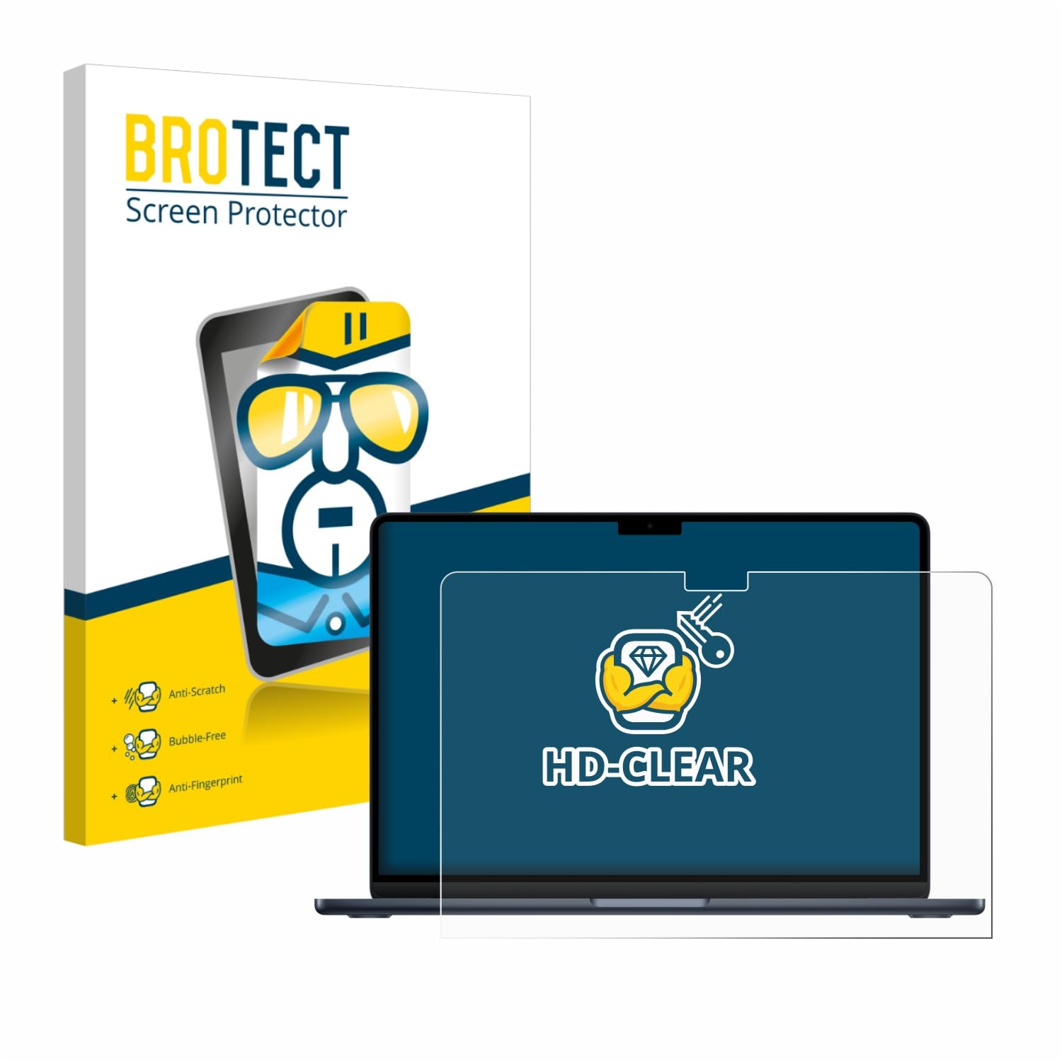 BROTECT Protector Pantalla para Apple MacBook Air 13" M4 2025 / M5 2026 Protector Transparente Anti-Huellas