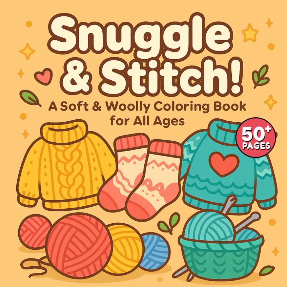 Snuggle & Stitch! — A Soft & Woolly Coloring Book for All Ages: Cute, Cozy, and Relaxing Coloring Pages Inspired by Yarn, Quilting & Knitting Fun