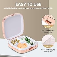 Vista 2 de Simple Metal Portátil Mini Caja de Medicina Caja de Almacenamiento (3 Compartimentos Rosa)