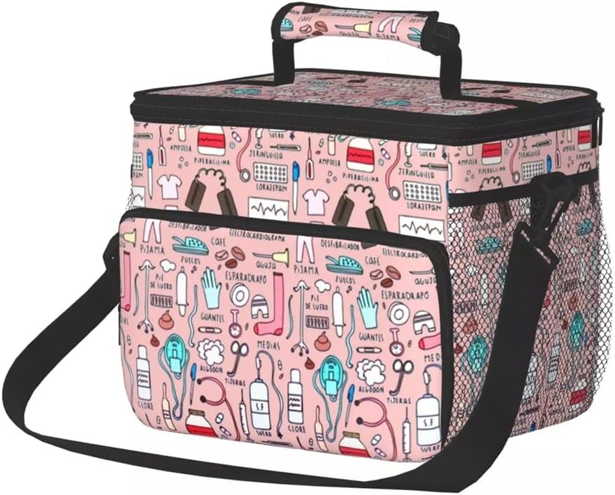 Large Capacity Picnic Bag Insulated Lunch Bag Women Print Food Case Portable School Bento Fruits Fresh Storage Pouch (Color : Color 6, Size : 14x26x28cm) (Color 6 14x26x28cm)