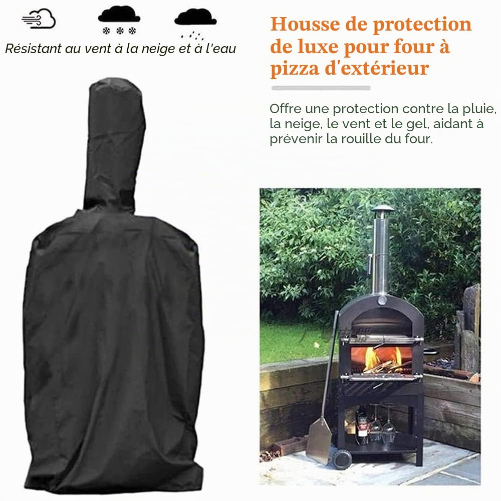 KILLIAN'S Store Housse pour four à pizza, en tissu Oxford robuste et imperméable noir 170x65x55cm