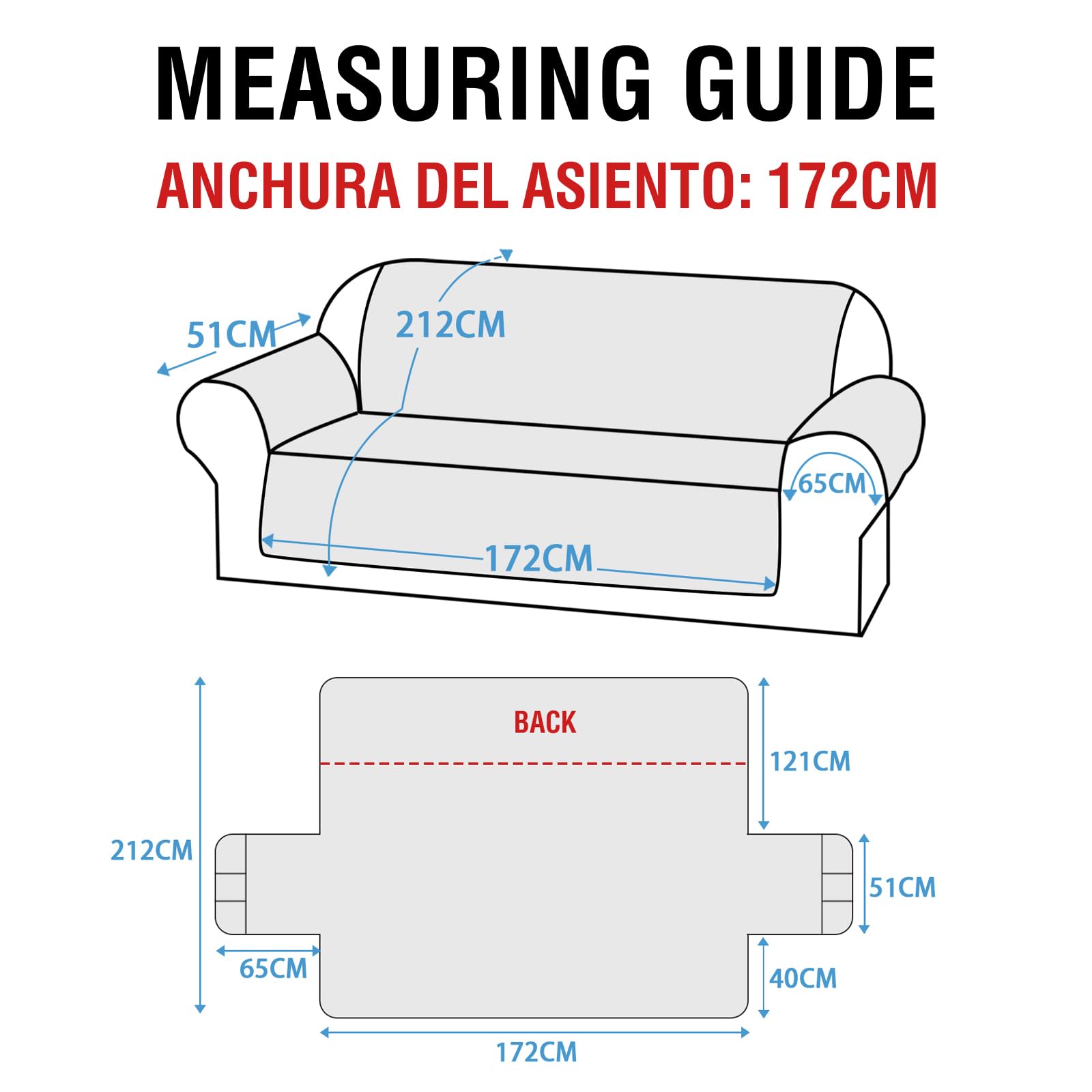 BellaHills Funda Sofa 3 Plazas,100% Funda Sofá Impermeable,Protector para Sofás,con Correas elásticas, para Mascotas Cubre Sofa, Beige