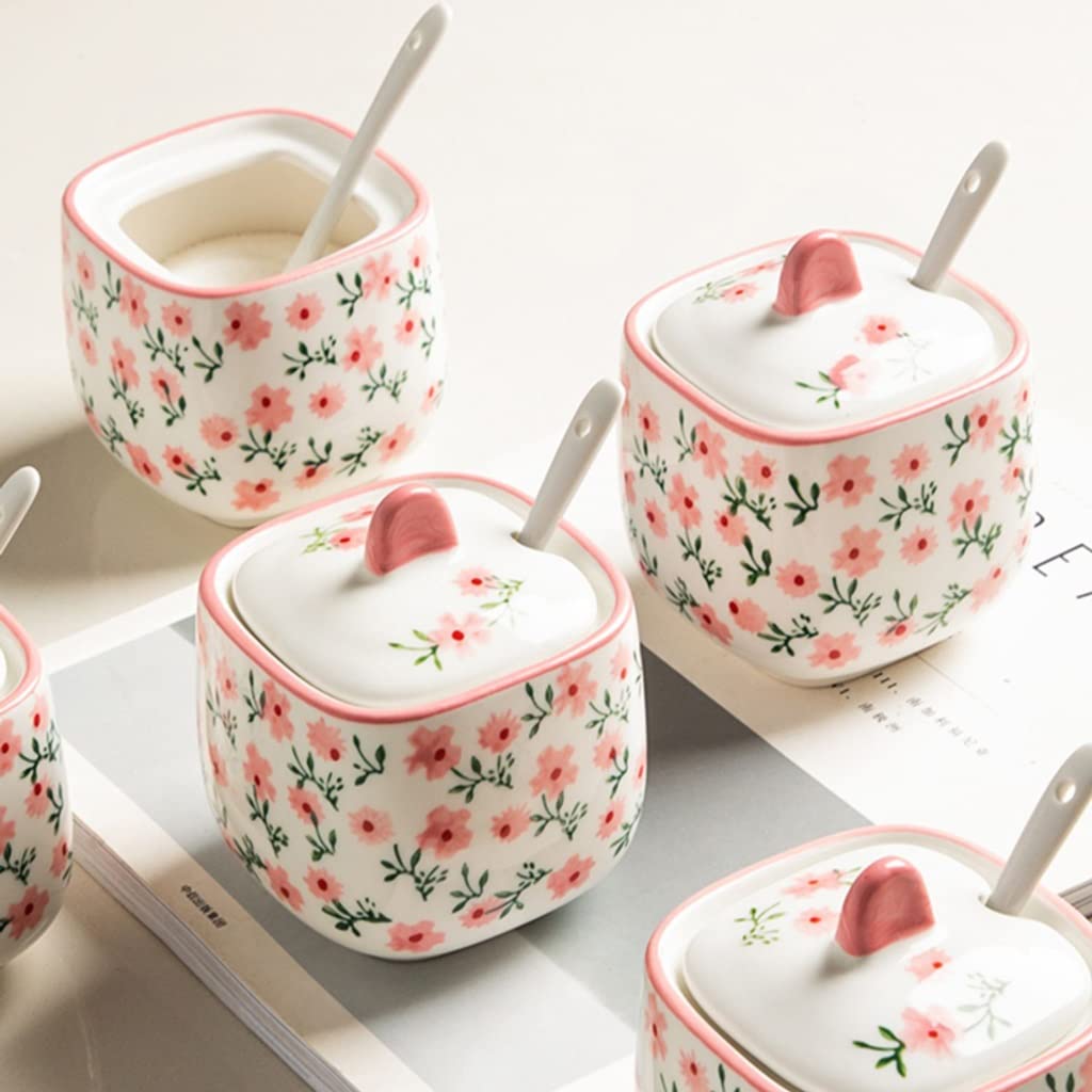 Butelka na przyprawy, ceramiczny słoik na przypraw Szklane słoiki na przyprawy, słoik Zestaw słoików na przyprawy do użytku domowego Słoik na sól kuchenną Cukier Pudełko na przyprawy glutaminian sodu