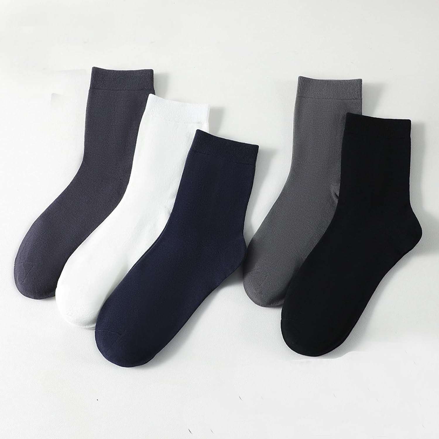 Men's Cotton Crew Socks, Breathable Active Casual Dress Socks for Business Mens Womens