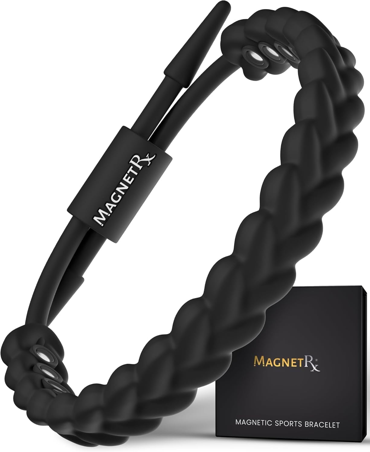 MagnetRX® Magnetic Sports Bracelet for Men – Ultra Strength Magnetic Balance Bracelet for Men & Women with Adjustable Clasp – Waterproof & Sweatproof Silicone Golf Bracelets for Everyday Wear