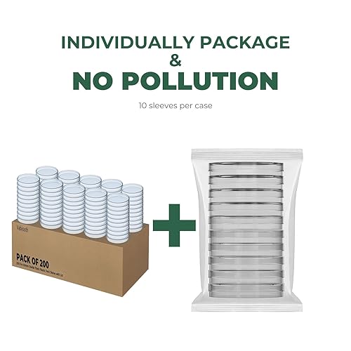 Miniatura 17 de 200 paquetes de platos petri de plástico espeso estériles con tapa, Vabiooth 60 mm de diámetro x 15 mm de profundidad transparentes con 3