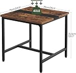 CHOEZON Kitchen Dining Table, 75 cm Dining Table, Small Dining Tables, Writing Desk, Coffee Tables, for Restaurant, Living Room, Apartment, Rustic Brown and Black TCZ02BF