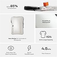 Vista 7 de Bolsas de vacío de viaje con bomba, bolsas de vacío de gran capacidad de 25L para viajes, IPX7 impermeables, con cierre de cremallera, bolsas