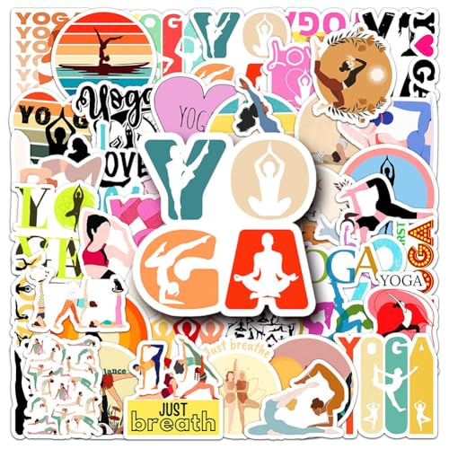 Yoga Stickers |50Pcs Yoga Waterproof Vinyl Decals for Water
