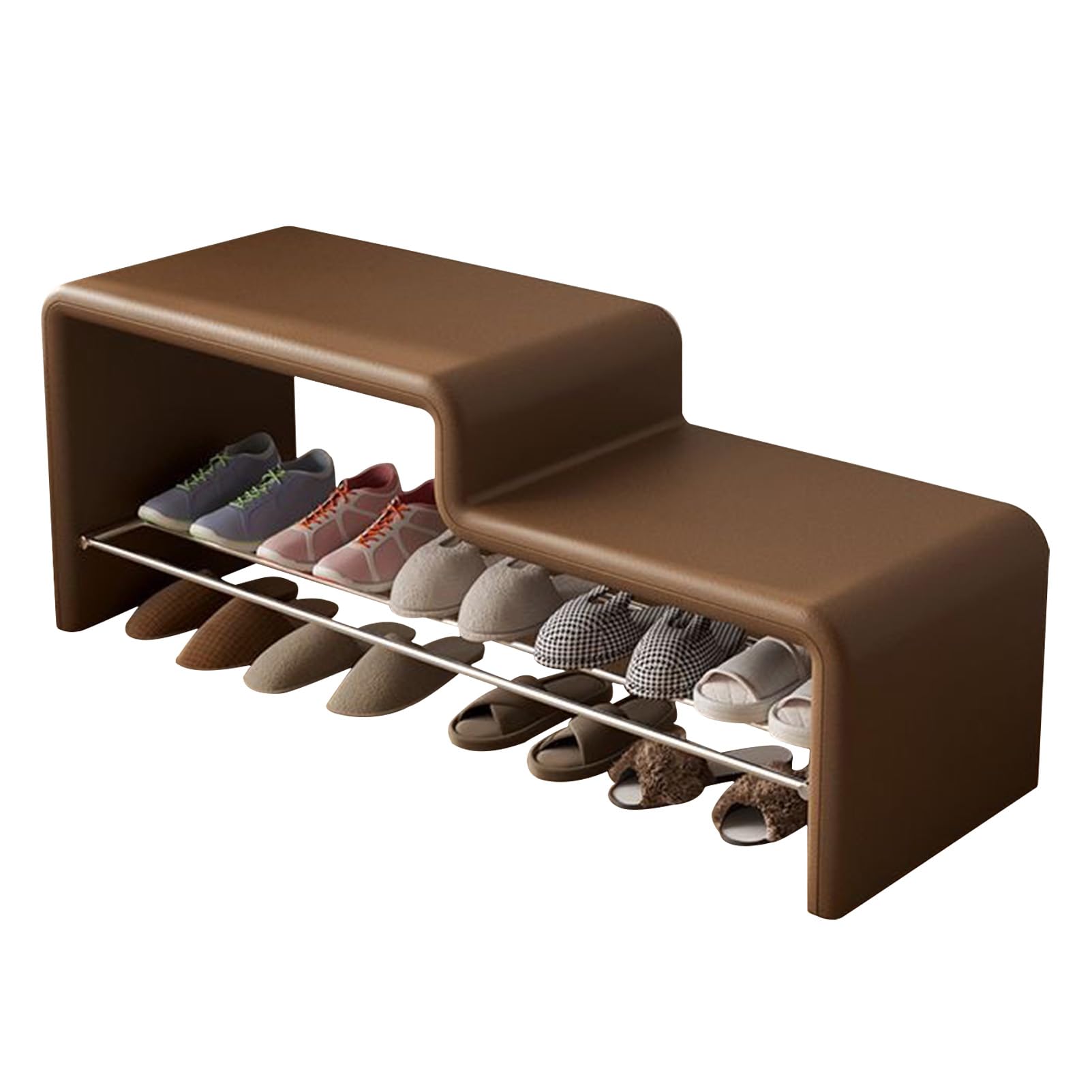 Repose-pieds et solution de rangement peu encombrante pour banc à chaussures