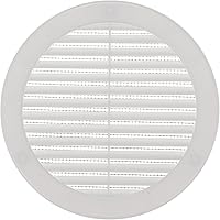 Vista 23 de Vent Systems Cubierta de ventilación blanca Soffit de 4 pulgadas (dimensiones de apertura), rejilla de ventilación redonda de plástico, pantalla