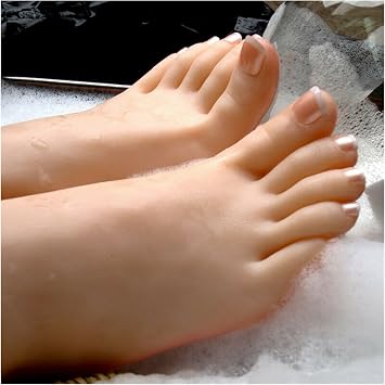 Silicone Feet Model, Silicone Female Foot Model, 1Pair Lifelike Silicone Fake Feet With Bone Female Foot Shoes Model Display Size 38 for collection, tattoo, painting, jewelry shoes(1pc right)