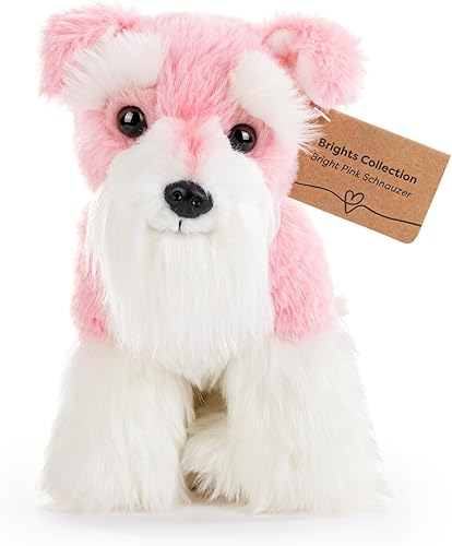Miniatura 6 de DEMDACO 5004810097 Animalcraft Schnauzer - Perro de peluche suave de poliéster (8.5 x 8 pulgadas), color rosa y blanco