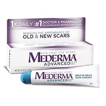 Mederma Advanced Scar Gel - 1x Daily Use less, save more - Reduces the Appearance of Old & New Scars - #1 Doctor & Pharmacist Recommended Brand for Scars - 0.7 ounce, 0.7 Ounce