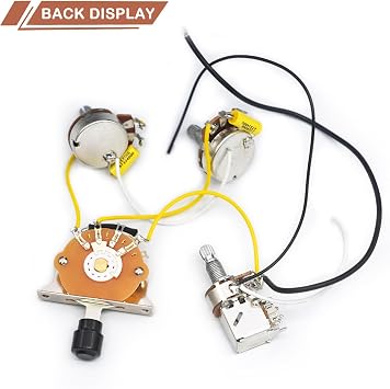 SAPHUE 2T1V Coil Splitting Guitar Wiring Harness Prewired Circuit 5 Way Blade Switch/Push Pull-500K Switch Guitar Harness