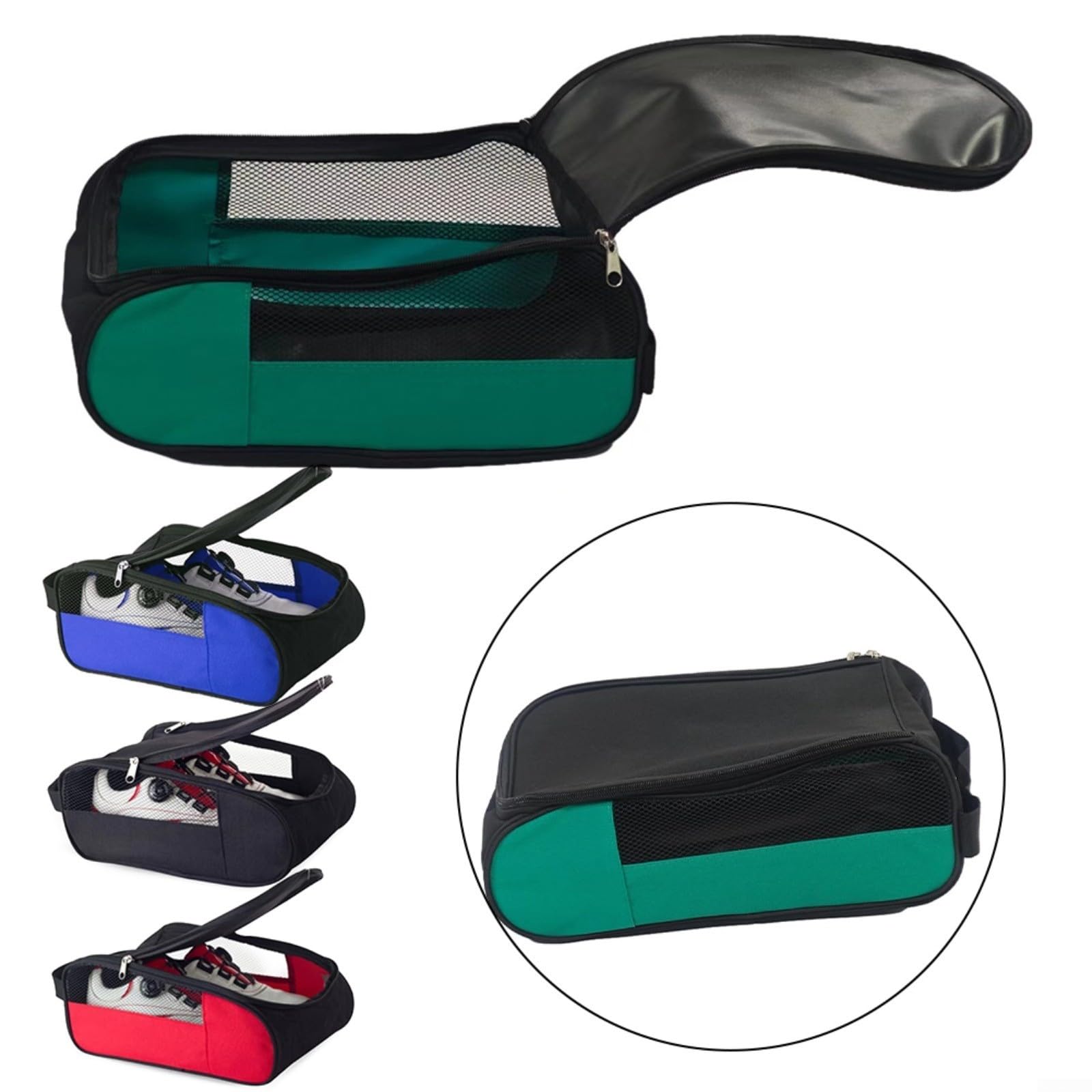 Bolsa de zapatos de golf, impermeable, bolsa de viaje para botas deportivas, para fútbol, críquet, rugby, golf, viajes al aire libre, con ventilación transpirable (negro)