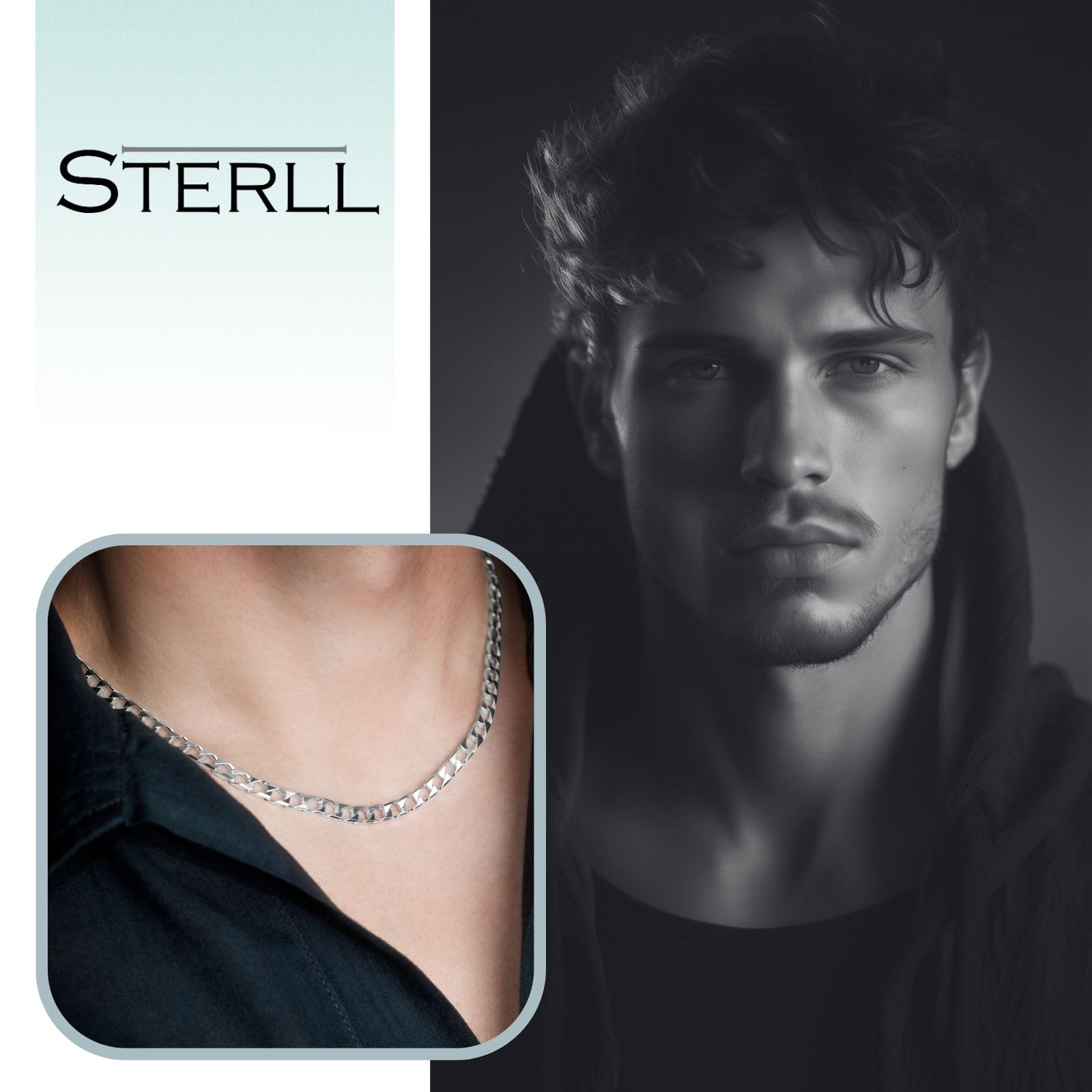 Herren Hals-Kette Echt Silber Ohne Anhänger Nachhaltige Verpackung Geschenke für Männer