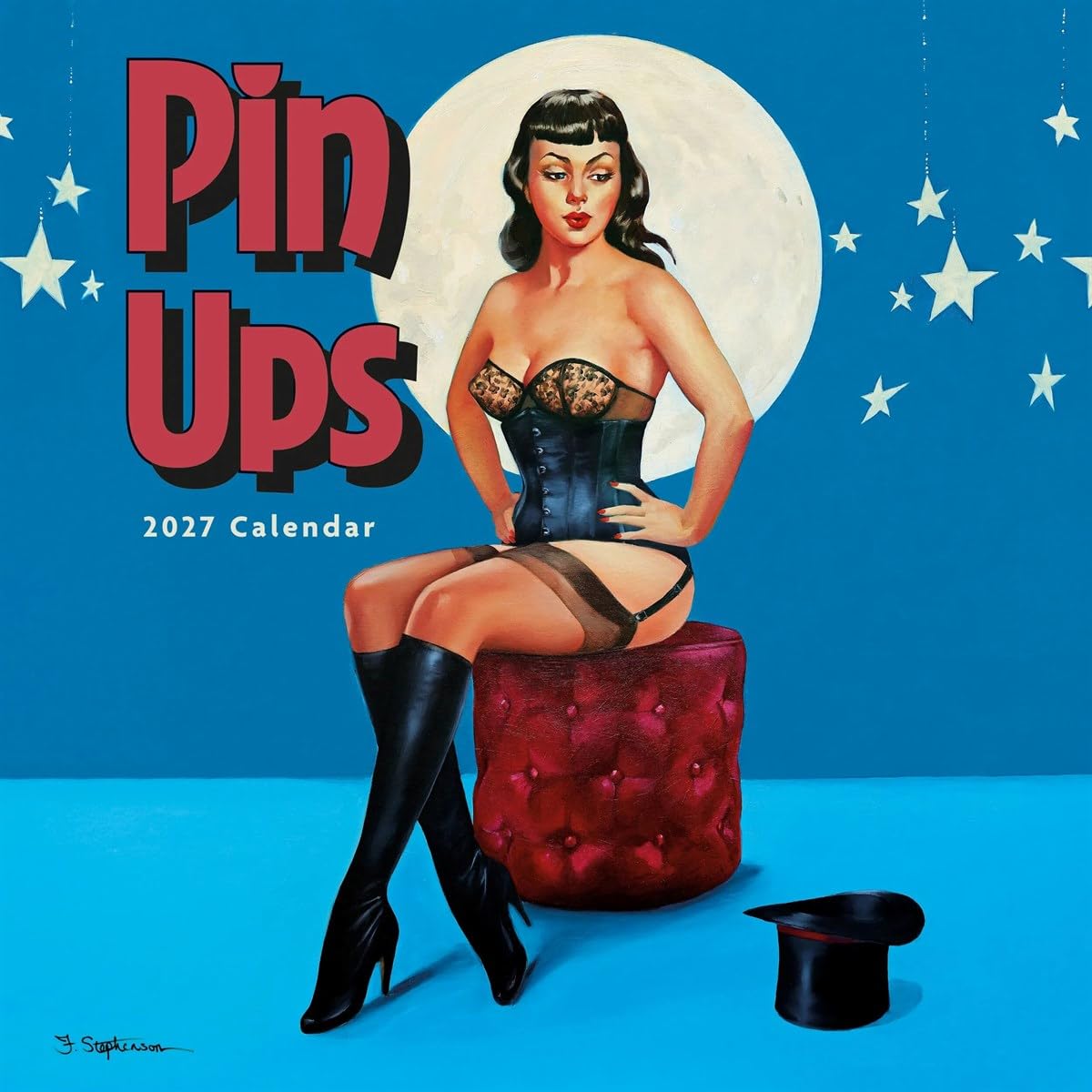 Carousel Worldwide Pin Ups 2027 Square Wall Calendar, 12-Month Calendar, Vintage Pin-Up Illustrations