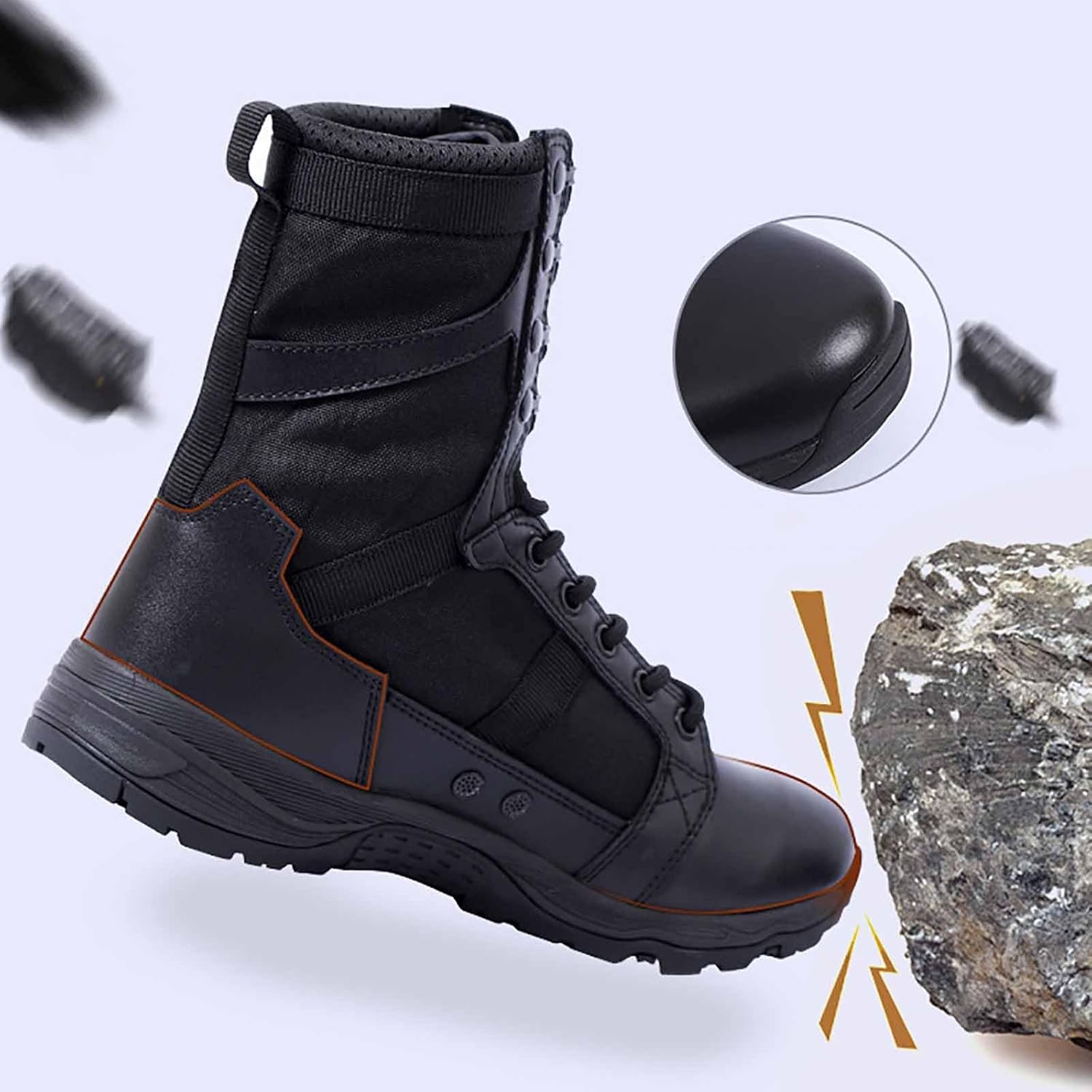 CLSQLXYJZC Durable Army Combat Boots, Men's Waterproof Hiking Work Boots Men's military tactical boots Lightweight work boots for men breathable jungle Desert Boots