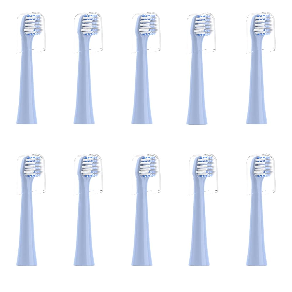 CILGEWH Replacement Toothbrush Heads 10 Pack Compatible with Colgate Hum Connected Smart Battery Electric Toothbrush Head, Blue