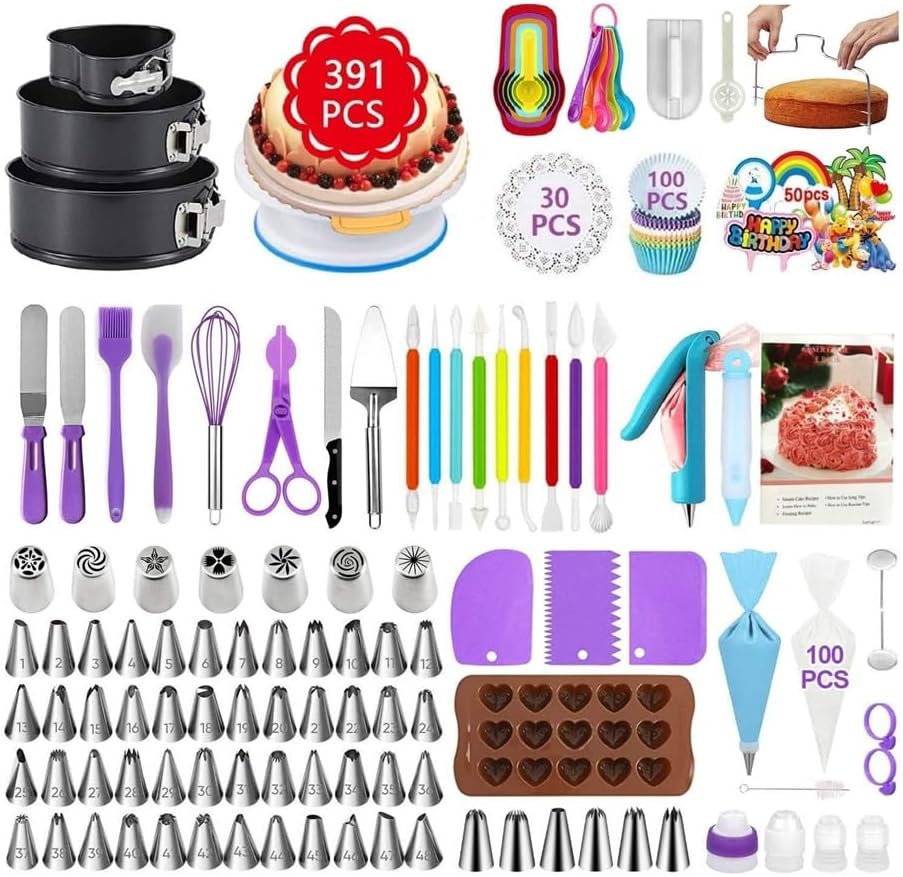 391-piece Flower Mouth Set Cake Turntable Baking Tray Tool