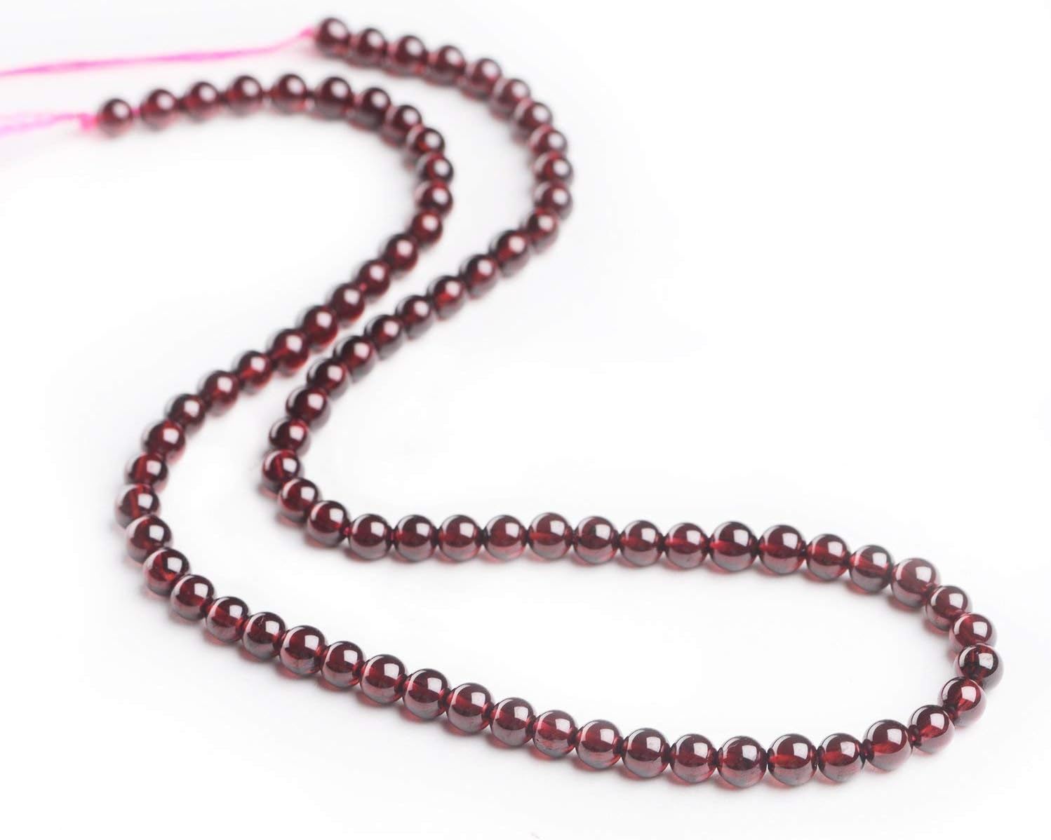 HAAMIIQII 130pcs 3mm Natural Garnet Beads Round Loose Gemstone Beads for Jewelry Making DIY Bracelet Necklace