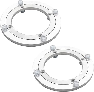 2Pcs 140mm / 5.51" Aluminum Alloy Lazy Susan Turntable Bearings, 6" Round Rotating Bearing Turntable BaseBase Only, for Kitchen Storage, Corner Shelves, Book Rack