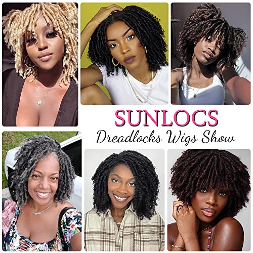 Sun Locs 6 Inch Short Dreadlocks Wigs For Black Women And Man With Clips In Synthetic Faux Locs Braided Wigs Afro Twists Dreadlocks Full Hair Replacement Wigs thumb #5