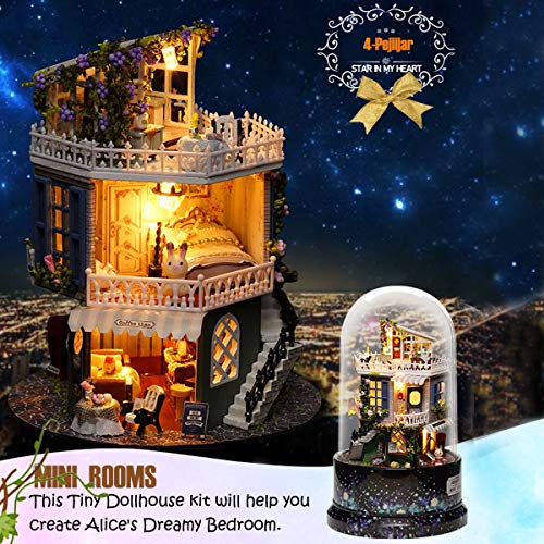 Diy Miniature Dollhouse Kit With Furniture, Spin Rotate Music Box, Led Wooden Mini House Set,Best Gift Birthday Christmas Valentine's Wedding Day For Kids Girls Women Lovers #TOP6