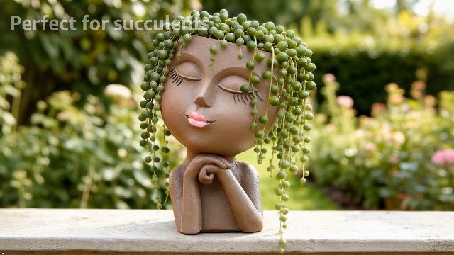 Amazon.com : Face Planters Pots Head Planter, Air Plant Holder, Funny Plant  Pots, Cute Small Succulent Flower Pot with Drainage for Indoor/Outdoor  Plants, Home Garden Gift for Plant Lover, Unique Vase Art