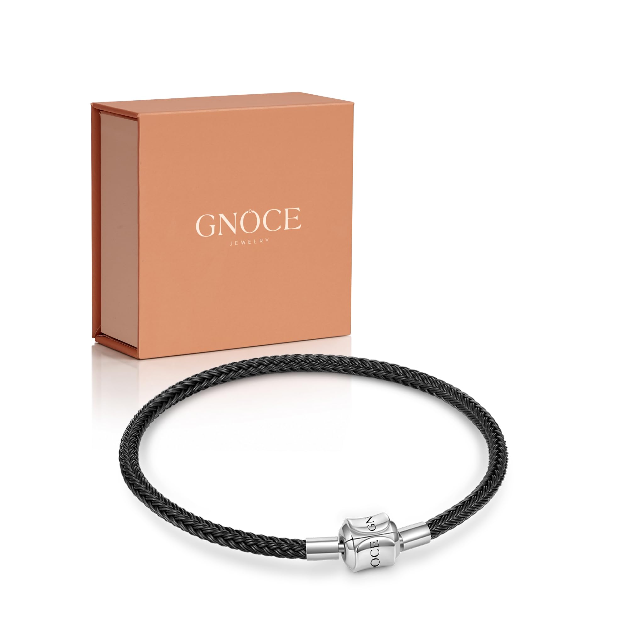 GNOCE Charm Perle Rotes Basic Armband mit 2 Stück Stopper Charm-Armband für Teenager-Mädchen Frauen Schmuck Valentinstag Muttertagsgeschenk