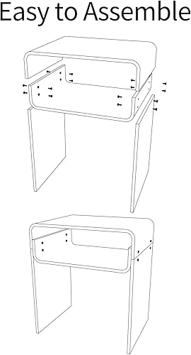 Miniatura 6 de Mesa auxiliar de acrílico transparente de 2 niveles para sala de estar, dormitorio, decoración del hogar (amarillo) Negro -,Azul,Claro,Transparente