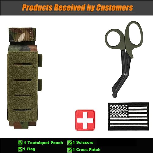 Miniatura 2 de Upgrade Lasr Cut Design Tourniquet Pouch & Trauma Medical Shear Flashlight Pouch Holder