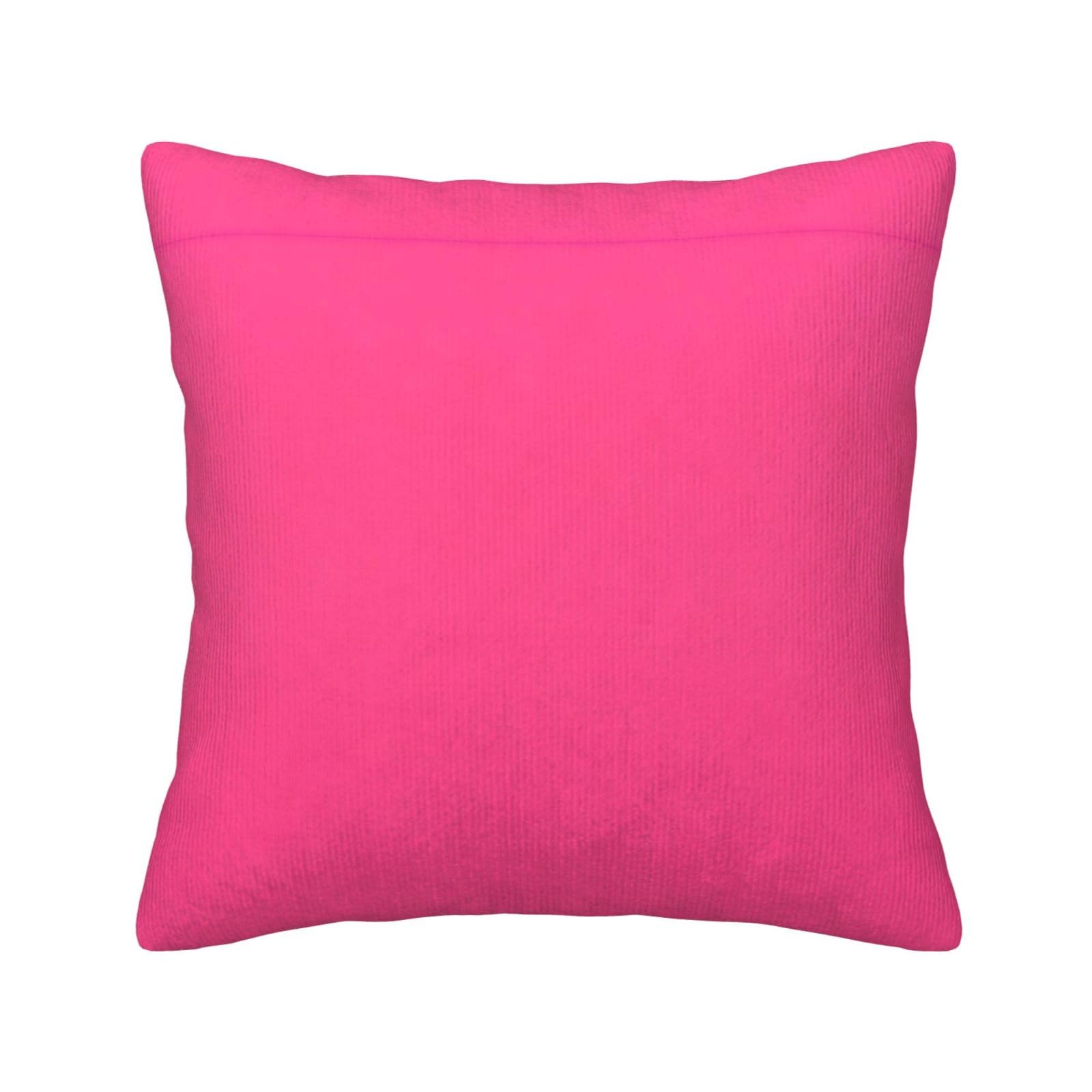 HGIUYDRD Pink Print Corduroy Throw Pillow with Invisible Zipper Closure for Living Room, Couch and Bed