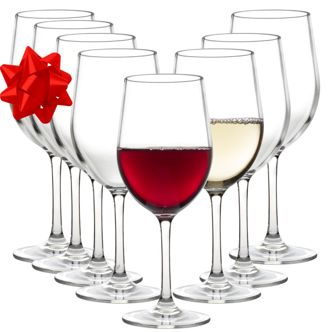 Copas de vino irrompibles, 12 onzas, juego de 8, Tritan, inastillables, reutilizables, aptas para lavavajillas