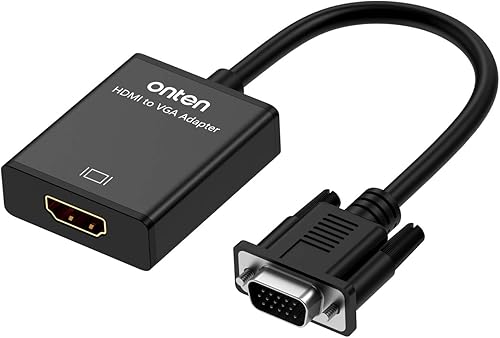 Miniatura 1 de ONTEN Adaptador HDMI a VGA HDMI hembra a VGA macho con conector de audio de 0.138in para TV Stick, Raspberry Pi, portátil, monitor, PC, tableta,
