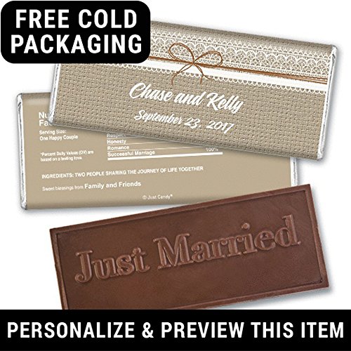 Rustic Wedding Favors Personalized Embossed Chocolate Bars (12 Count) #TOP1