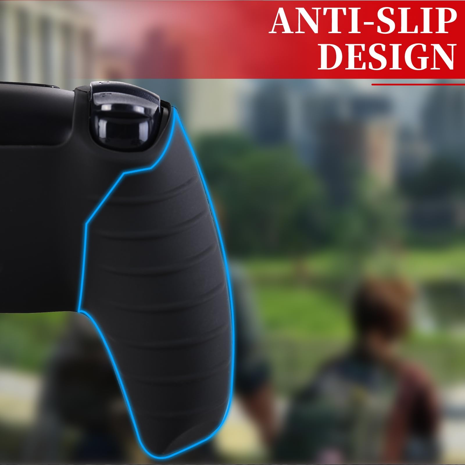 Non-Slip Silicone Cover for PS5 Controller with Thumbstick Caps * 2 & Sticker * 1 WLF