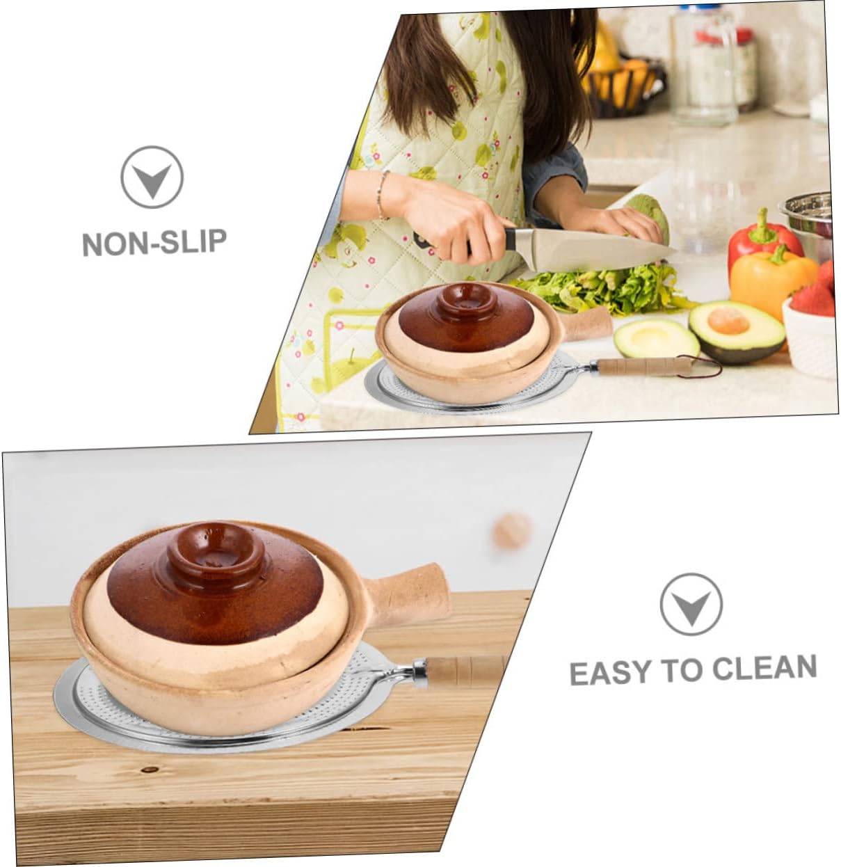 GLEAVI Stove Ring Plate Induction Heat Pan Dish Mat Kitchen Insulation Pad Non-Slip
