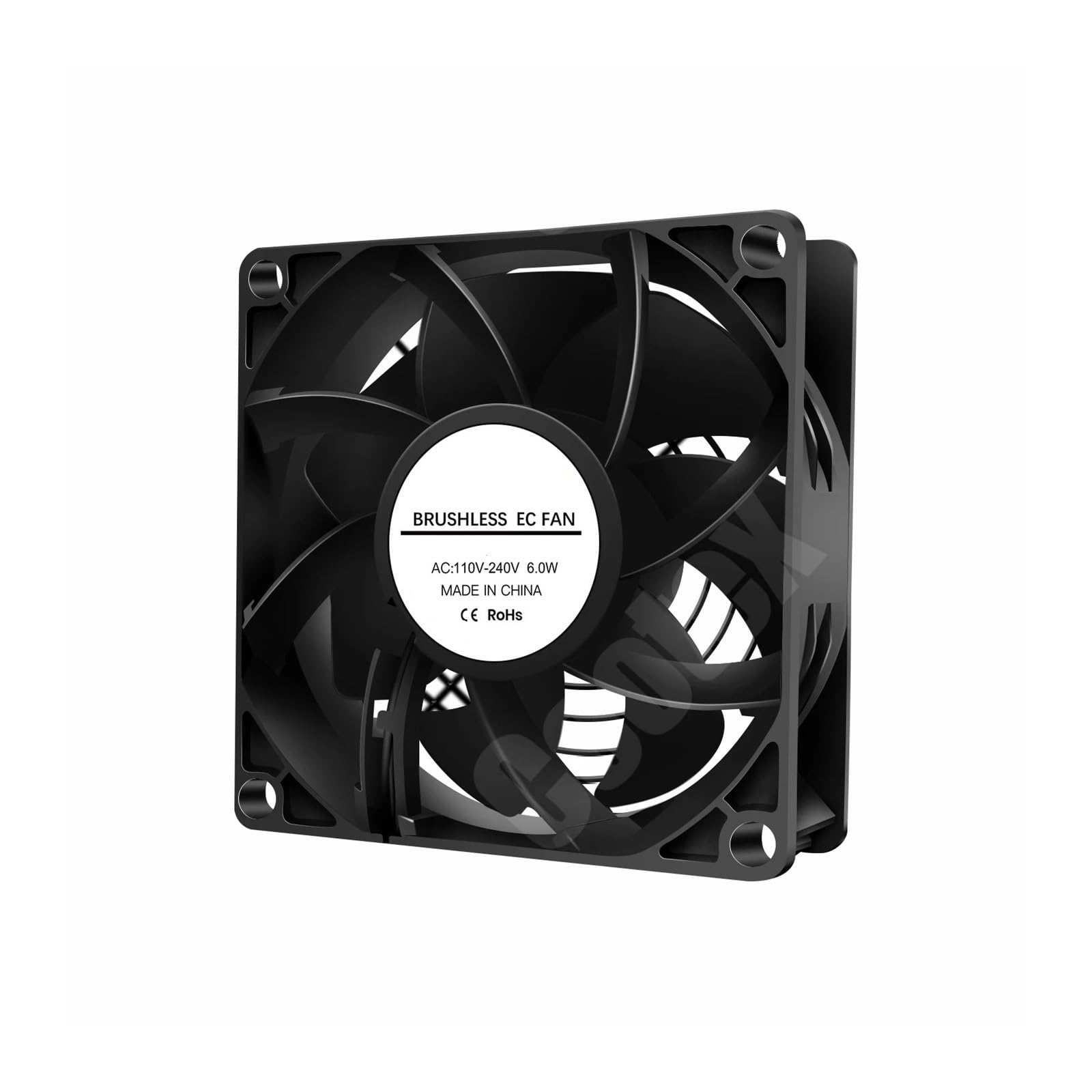 yaoqijie Wentylator osiowy 60 mm, 80 mm, 90 mm, 120 mm, kulka, bezszczotkowy wentylator chłodzący Ac 110V 120V 220V 230V 240V Komputer Case Fan 6025 8025 9225 12038 lasting (Silver Grill, 80025 9225