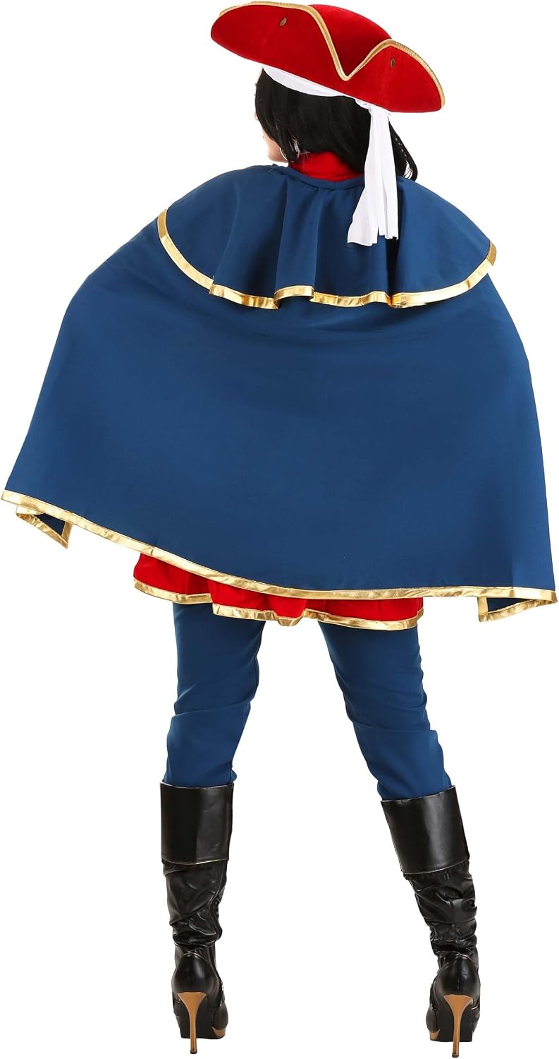 Women's Captain Pirate Costume | Buccaneer High Seas Outfit with Headscarf, Hat, Cape Jacket, Belts, Pants