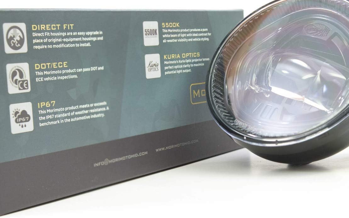 Morimoto XB LED Foglights, Type S Plug and Play Foglight Housing Upgrade, Fits Many Ford Models, DOT Approved Assembly with White LED Chips, UV Resistant, 10 Year Warranty (1x LF131)