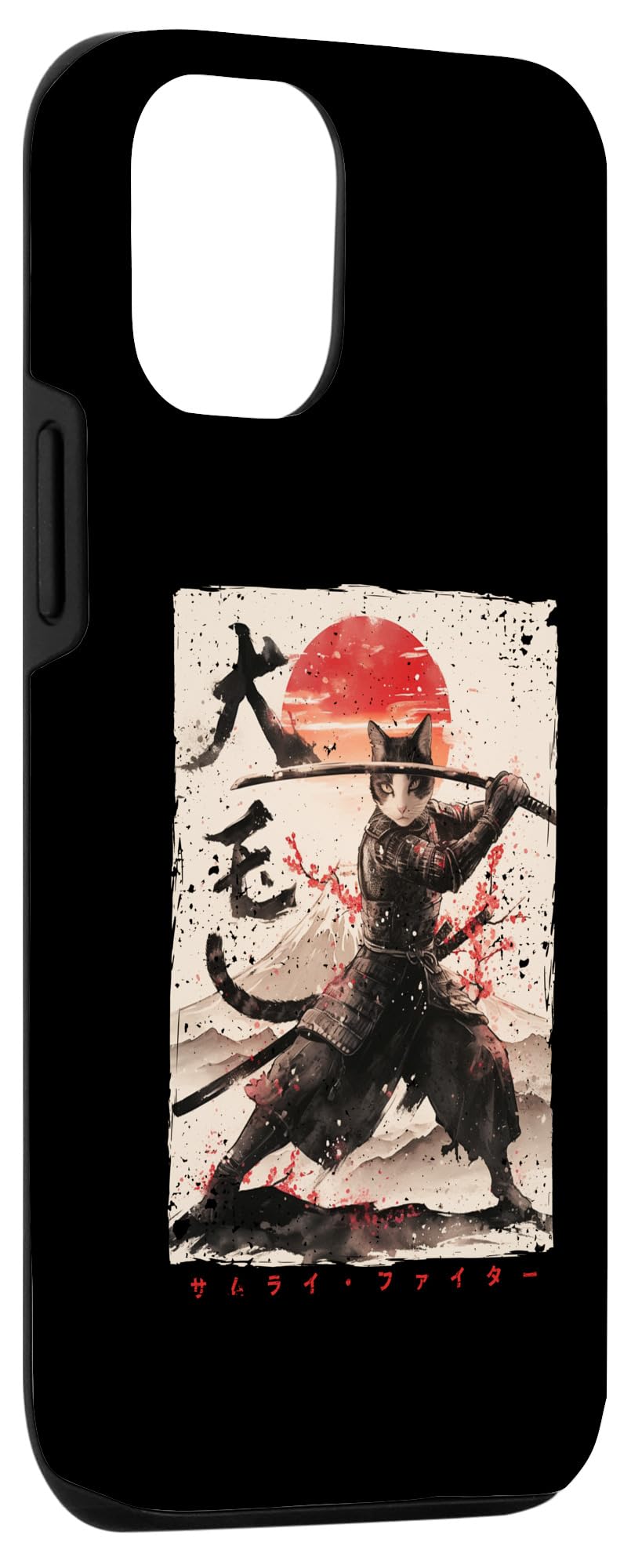 iPhone 13 Pro Samurai Cat Warrior Ukiyo Ink Artwork Cat Samurai Case - Image 3